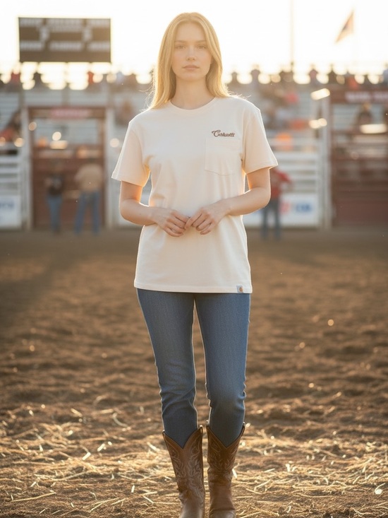 Carhartt Tops - CARHARDTT LOOSE FIT CASUAL COWGIRL SHORT SLEEVE SCRIPT LOGO T-SHIRT SZ M